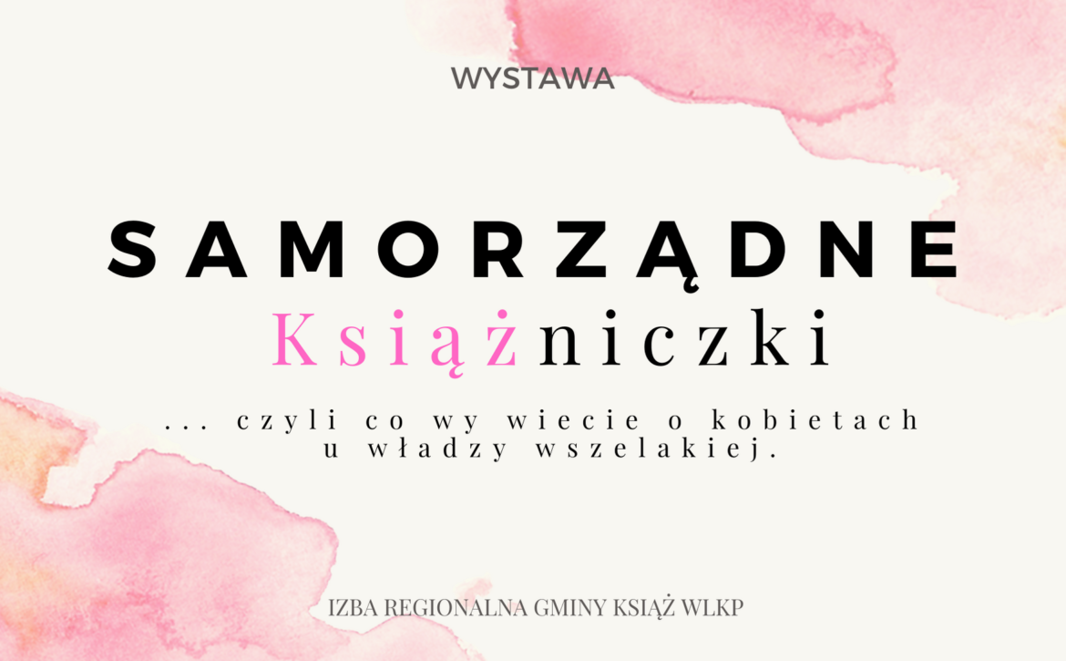 Na obrazku znajdują się różowe artystyczne plamy i informacja o wystawiemy