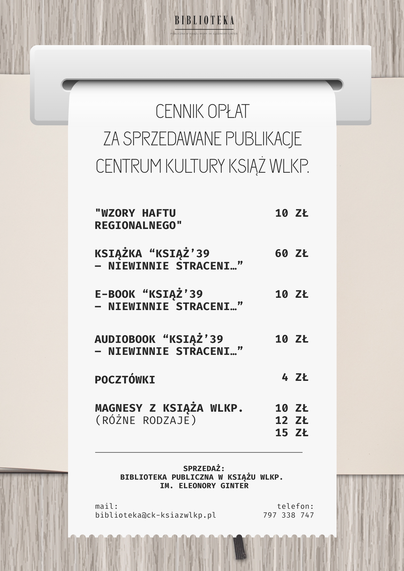 Cenniki Biblioteka 2026