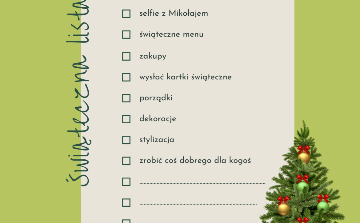 Na obrazku jest lista rzeczy do załatwienia przed świętami