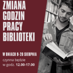 Tymczasowe zmiany godzin pracy biblioteki!