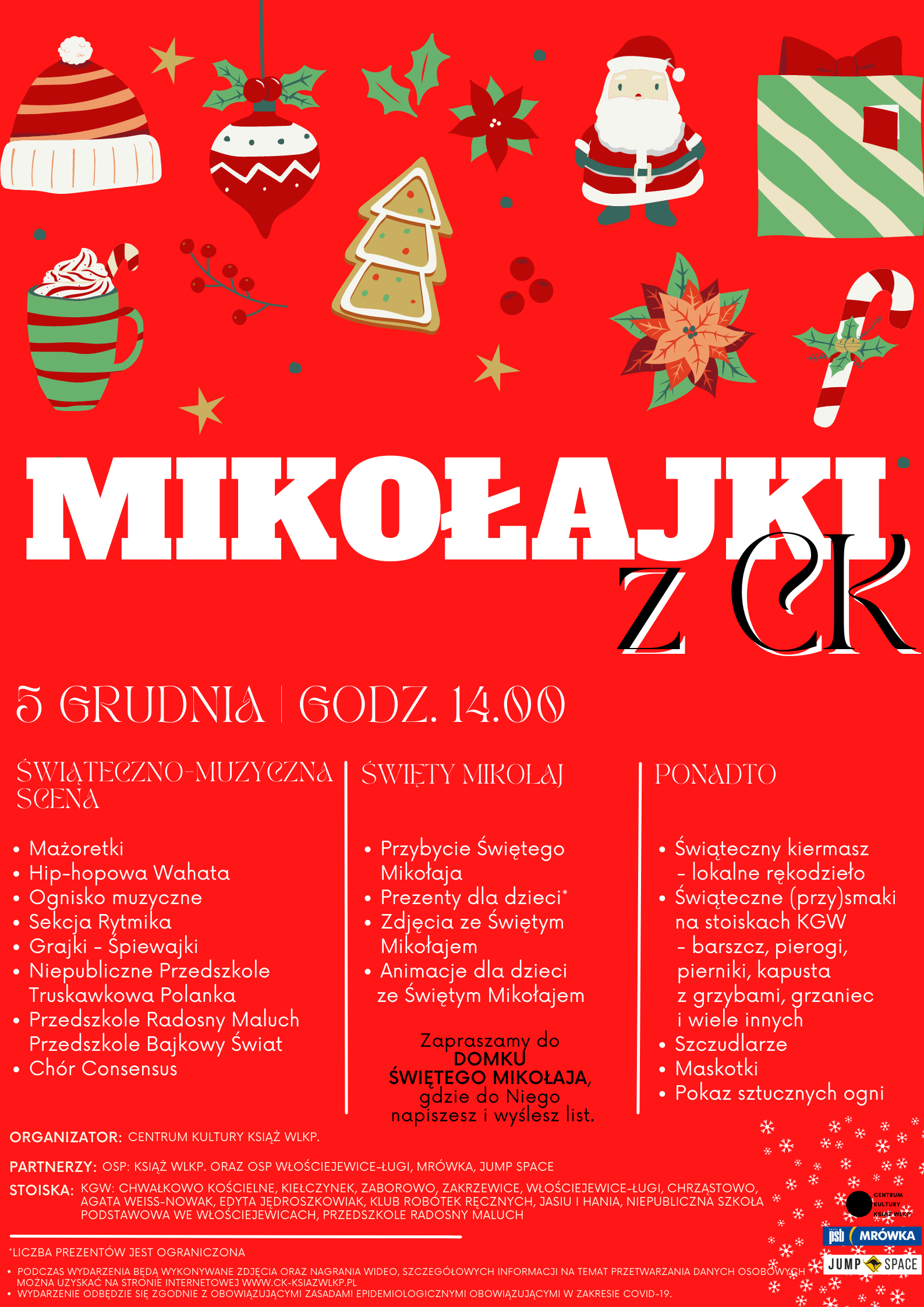 Zdjęcie przedstawia plakat "Mikołajki z CK".