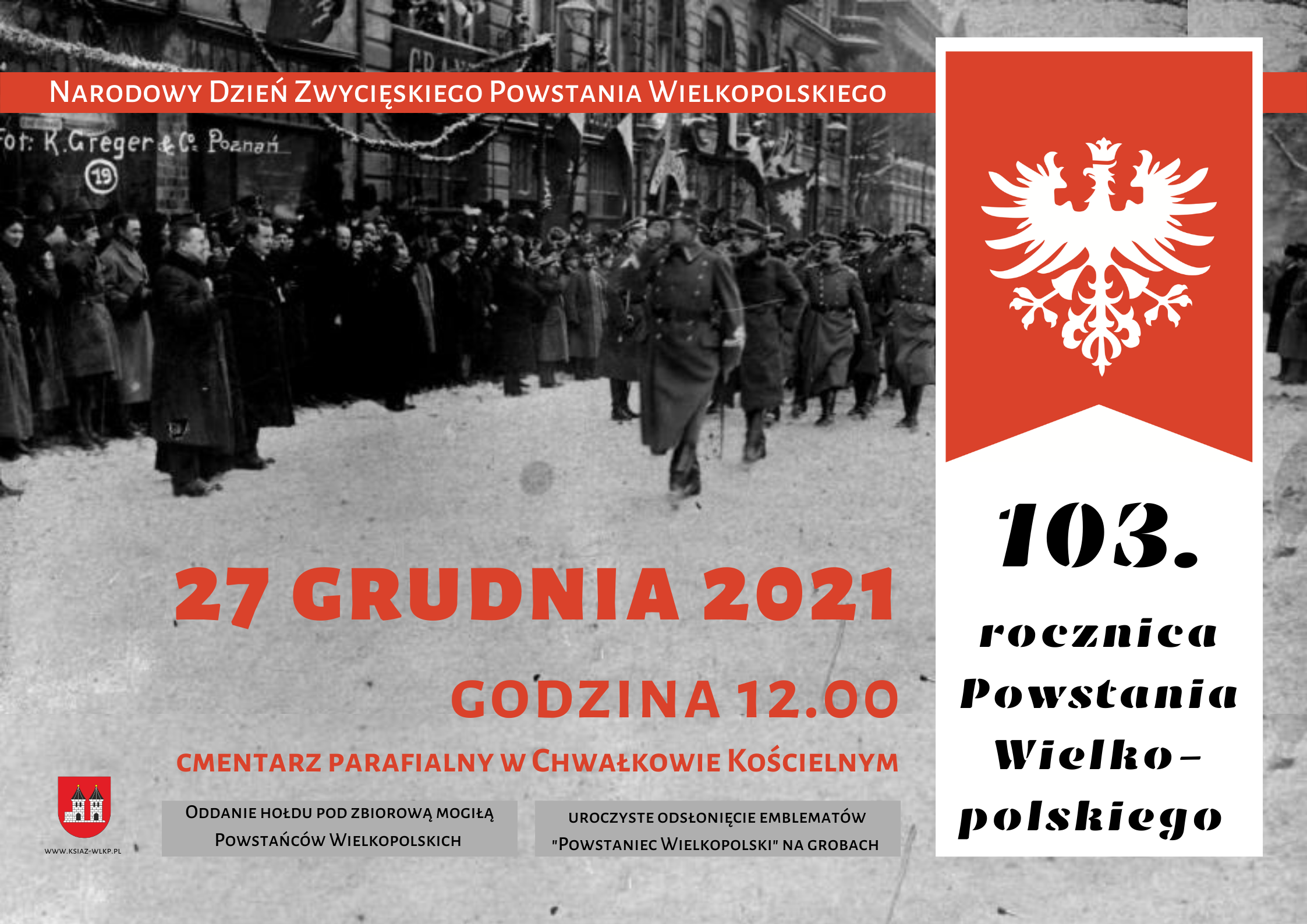 Zdjęcie przedstawia plakat upamiętniający powstanie wielkopolskie.