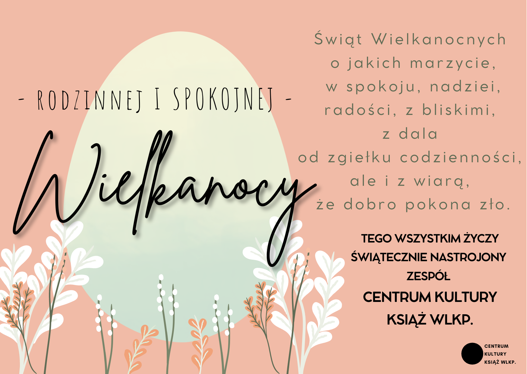 Zdjęcie przedstawia plakat wielkanocny.