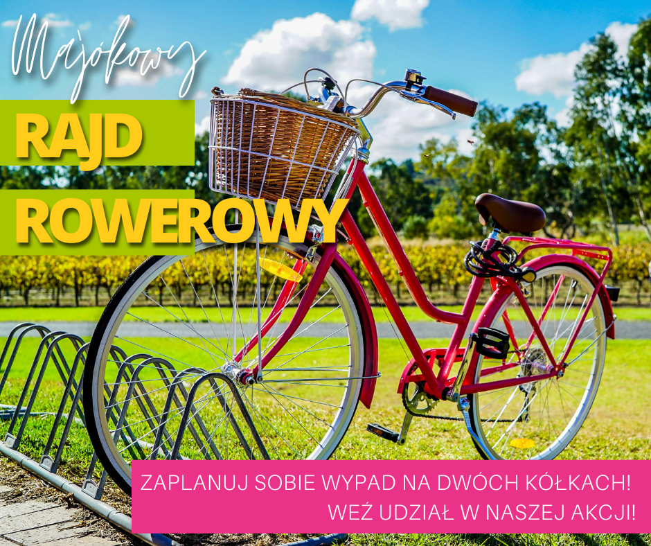 Zdjęcie przedstawia plakat "Majówkowy Rajd Rowerowy".