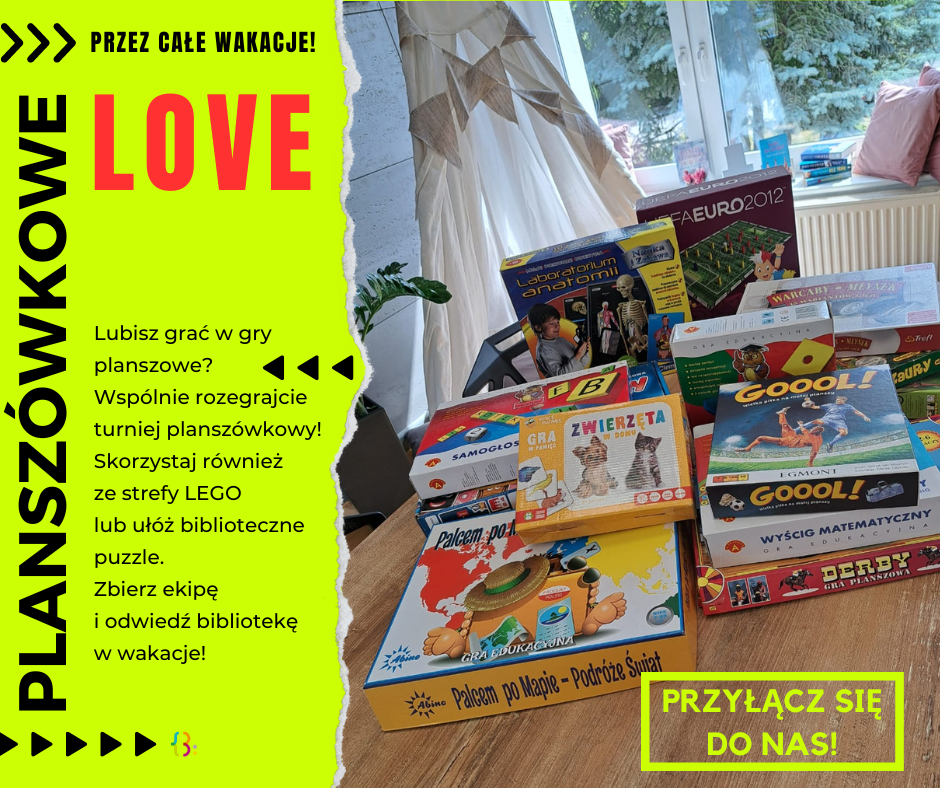 Planszówkowe love, czyli wakacyjna strefa planszówek w biblio!