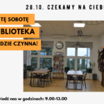 Zajrzyj do biblioteki w najbliższą sobotę!