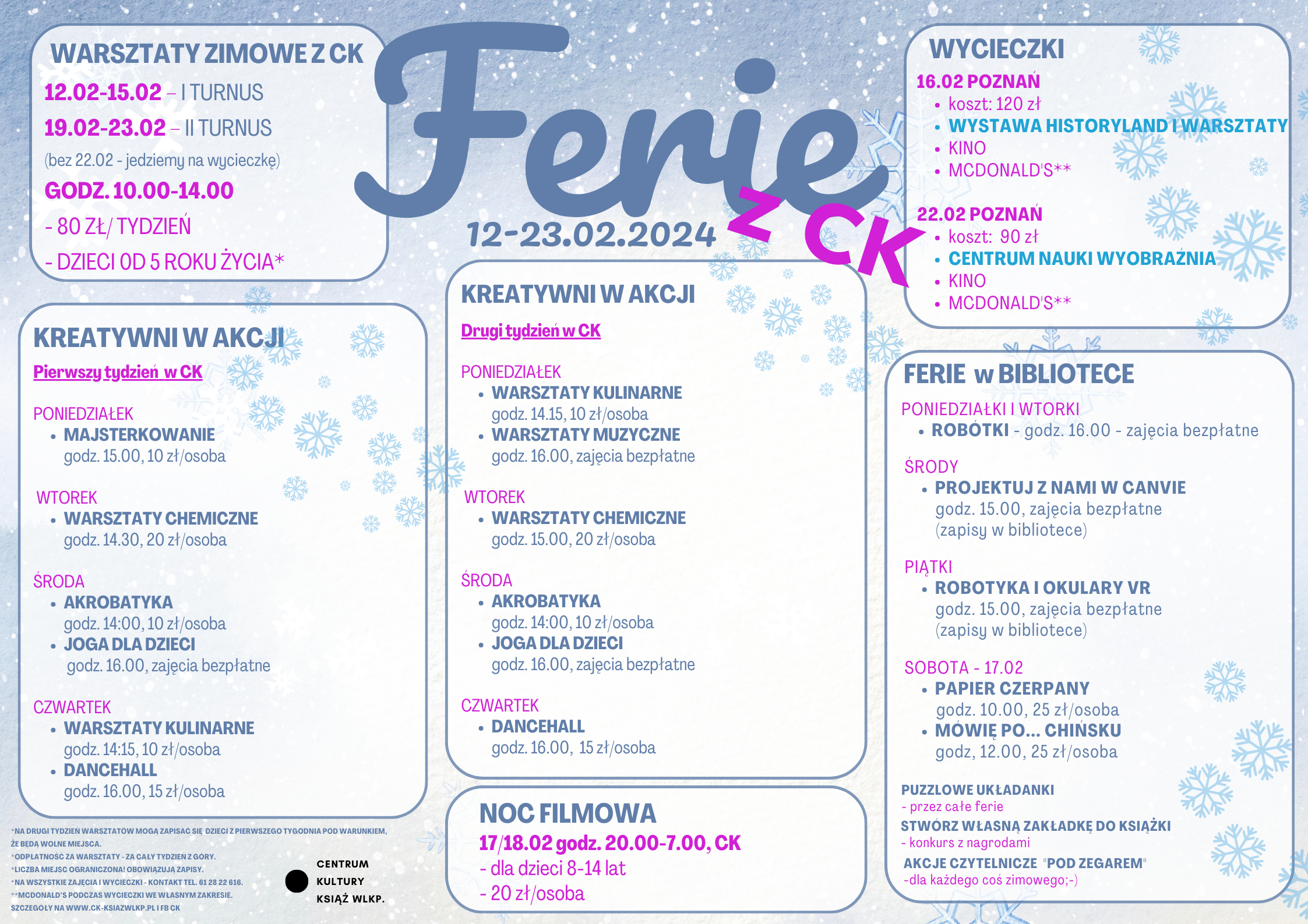 Zapisz dziecko na ferie z CK!