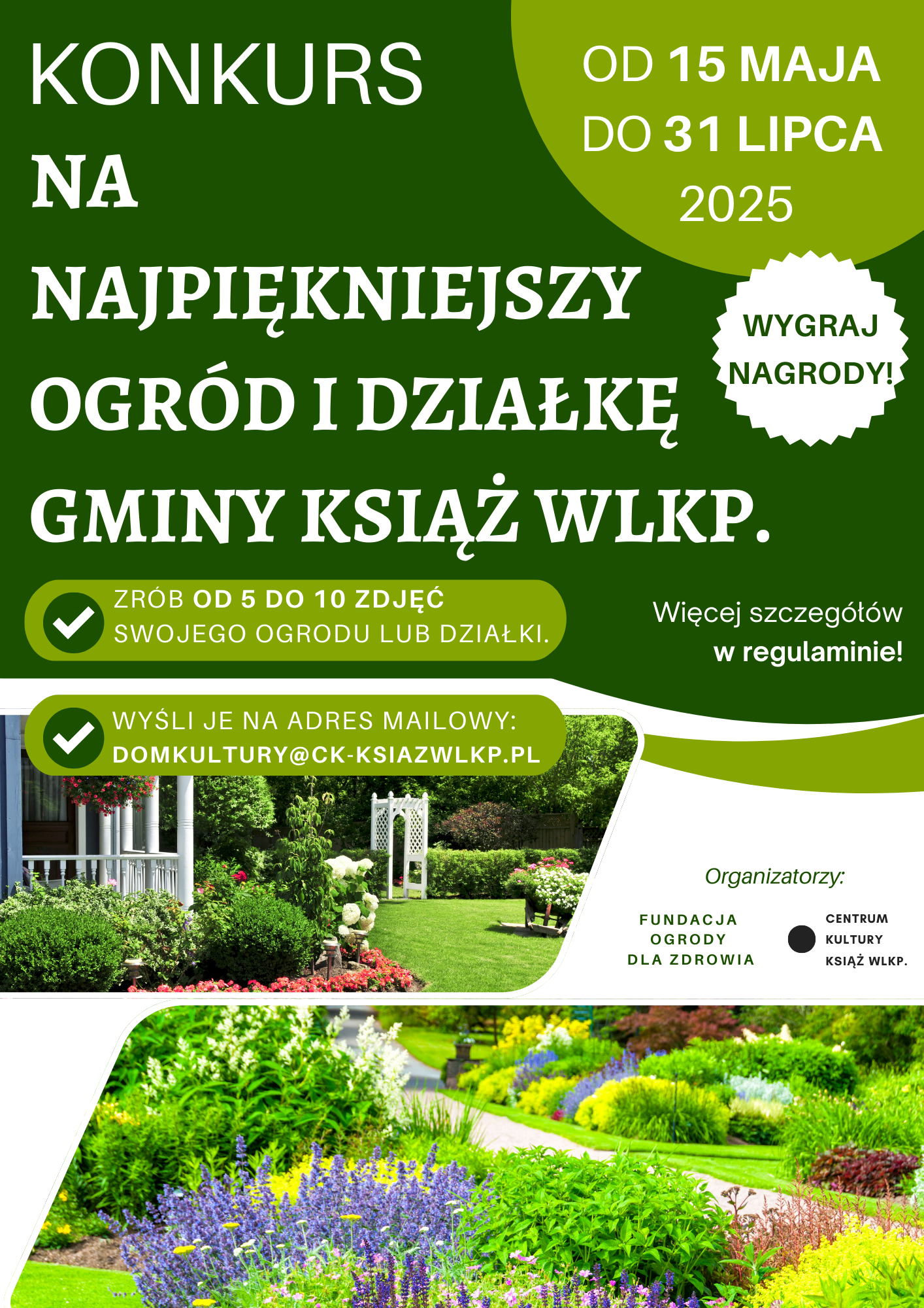 konkurs na najpięknijeszy ogród i działkę gminy Książ Wlkp.