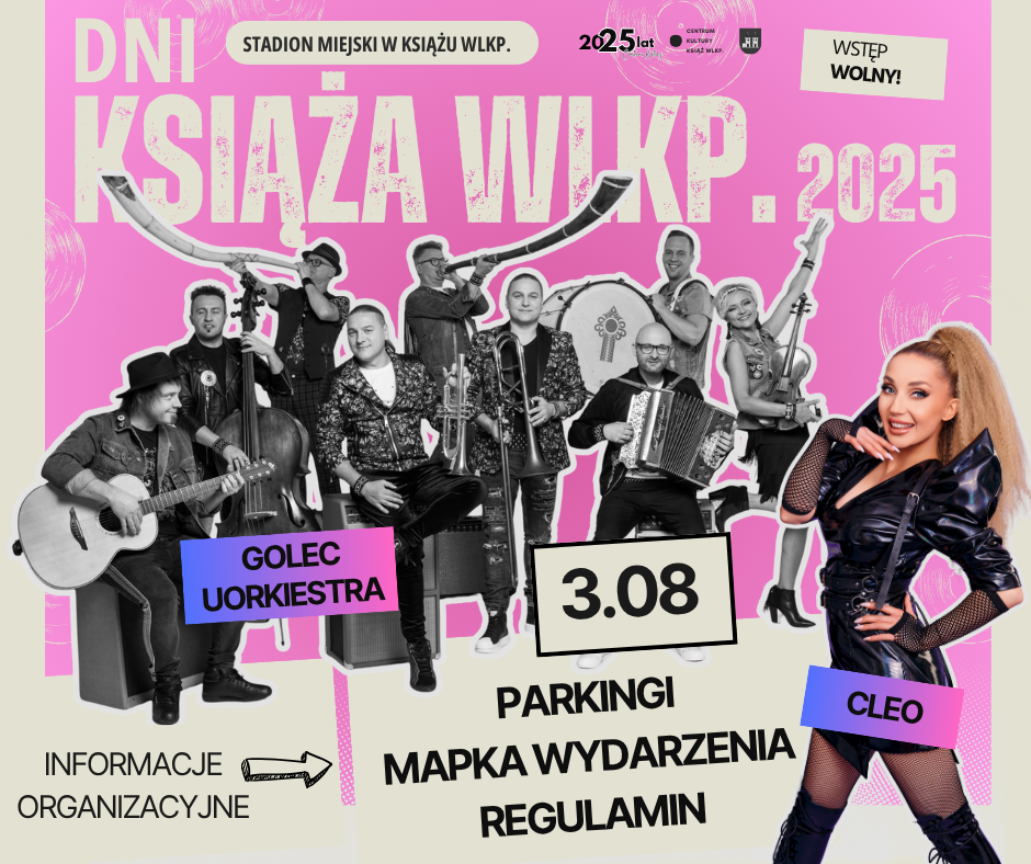 Sprawdź jak wygląda organizacyjnie niedziela na Dniach Książa Wlkp.'2025!