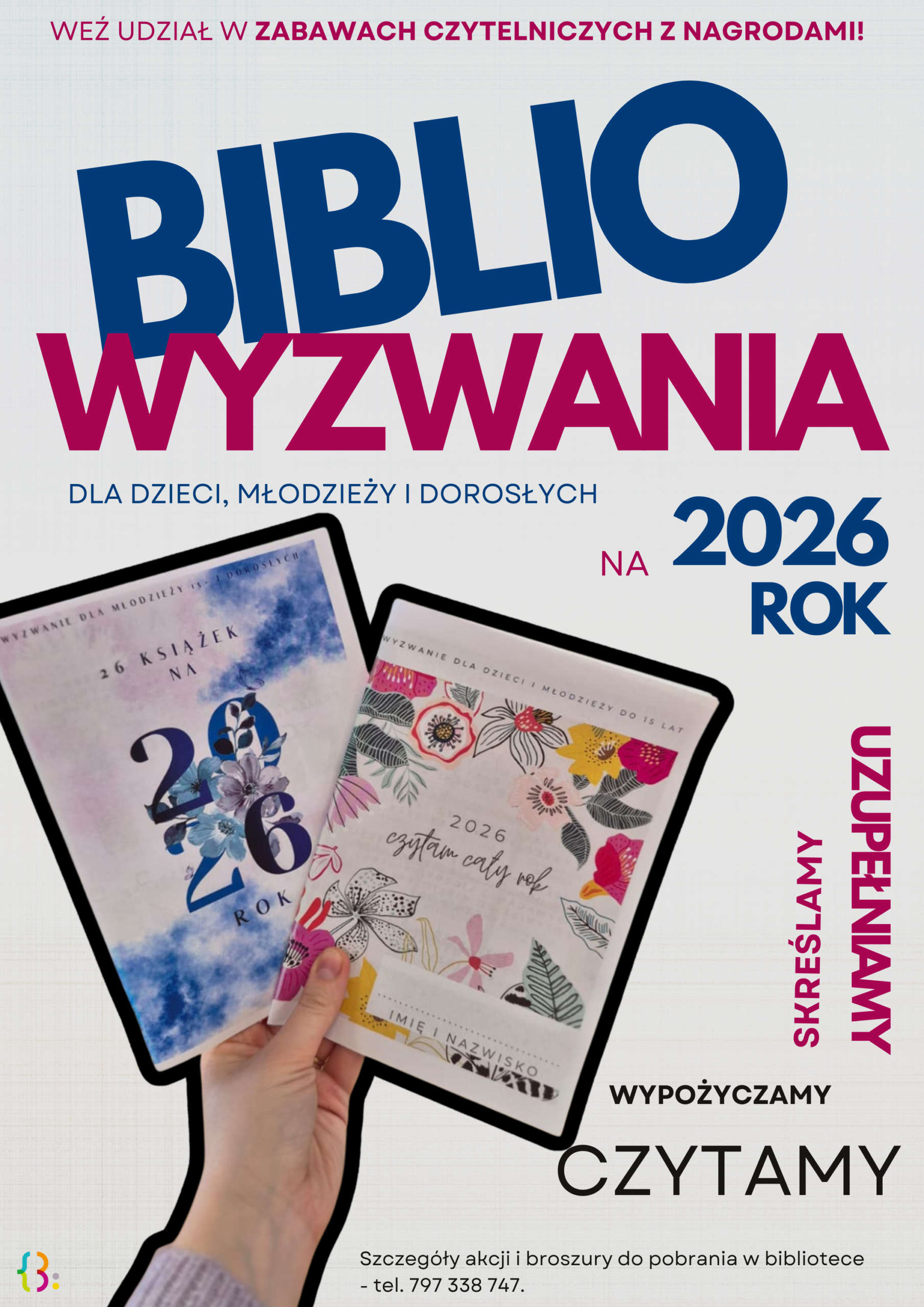 wyzwania biblio na 2026 rok plakat