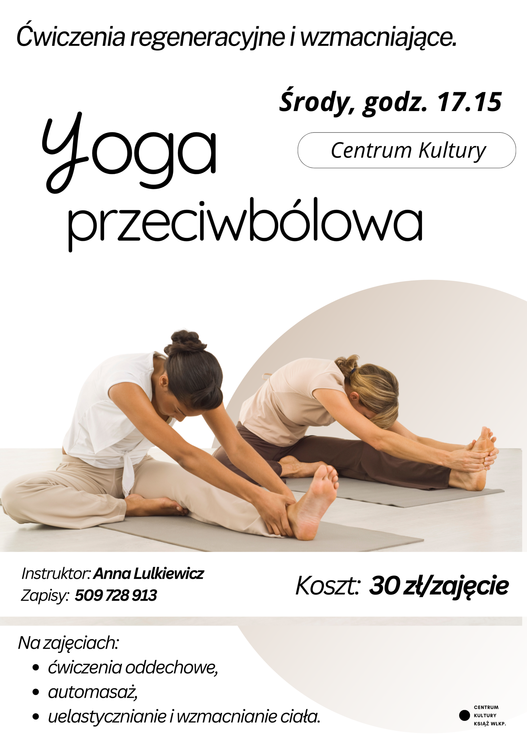 Uwaga! Joga w środy zamiast piątków!