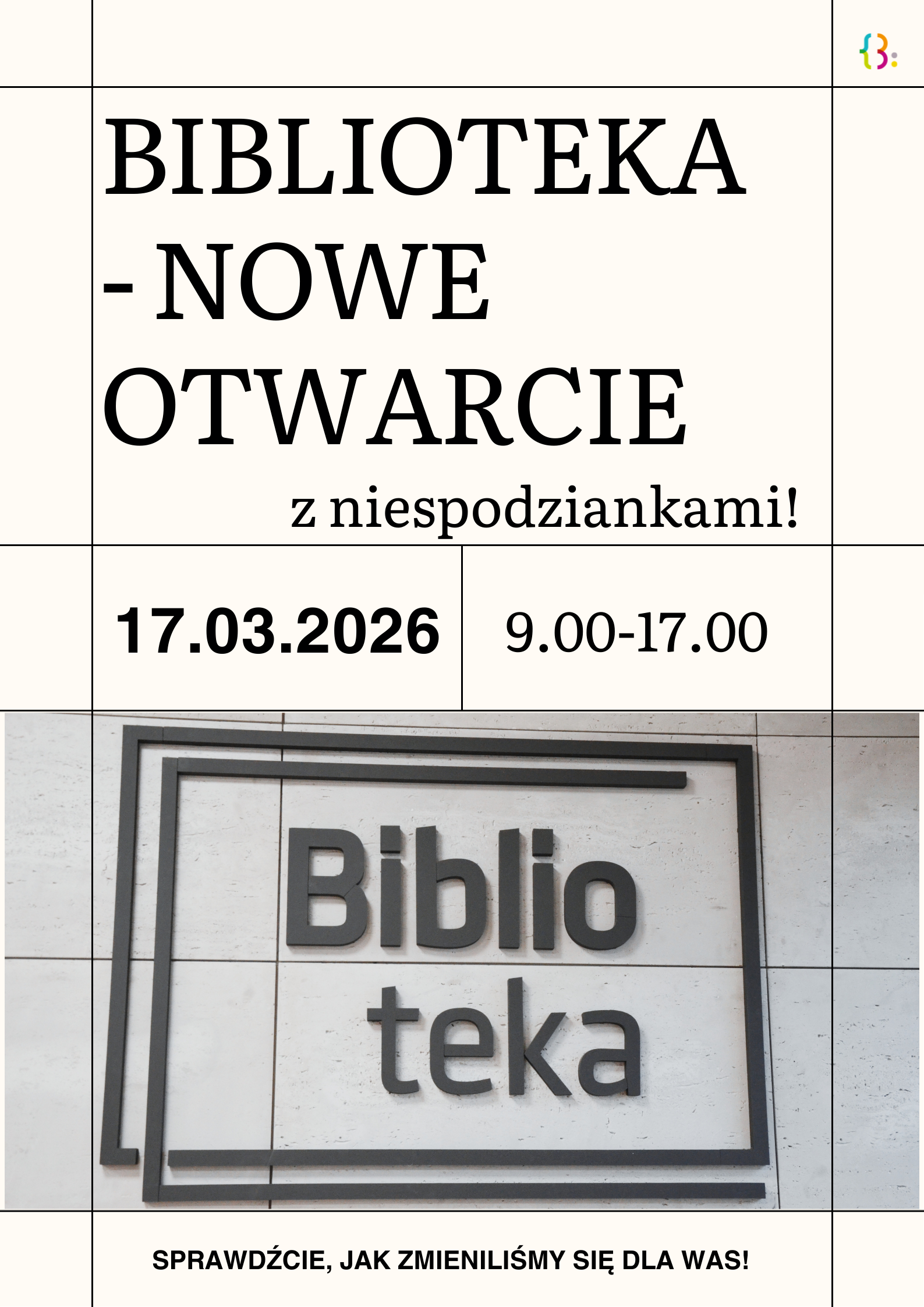 Wpadnij(cie) na nowe otwarcie biblioteki!