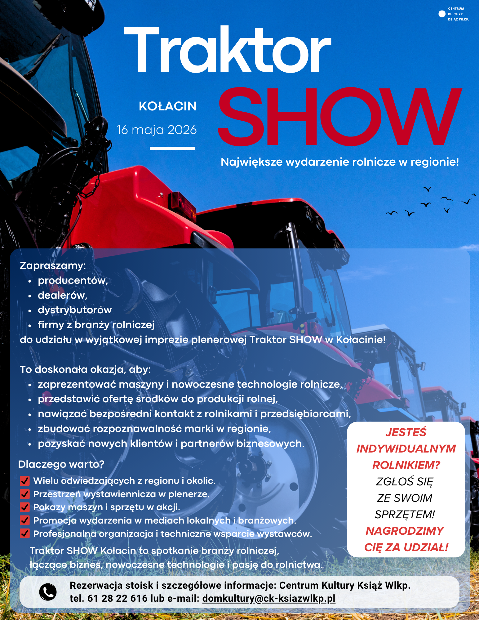 Nagradzamy indywidualnych wystawców - zgłoś się na Traktor SHOW