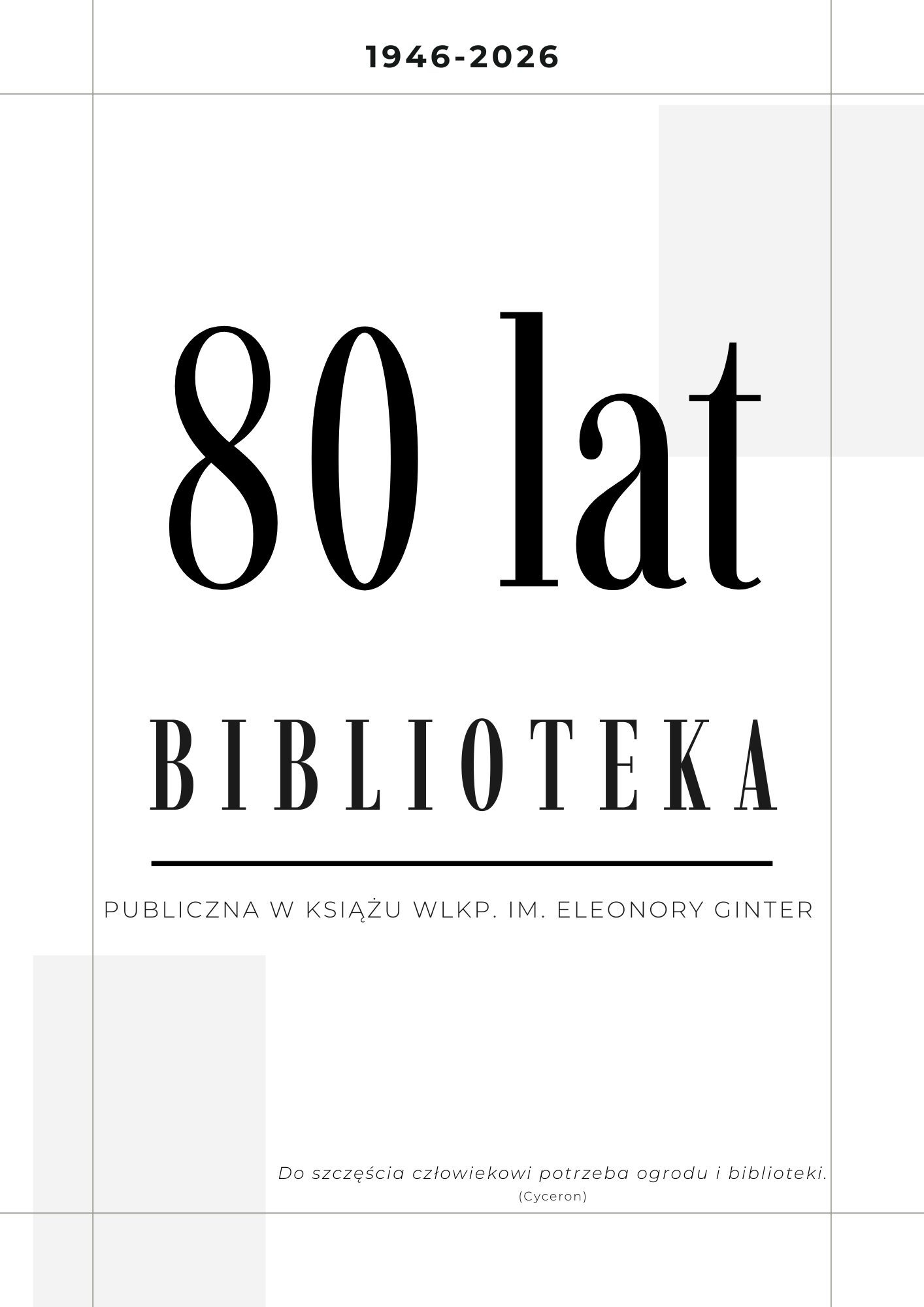 Okolicznościowa broszura z okazji 80-lecia ksiąskiej biblioteki