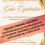 Uwaga zmiana godziny Bibliotecznej Gali Czytelników!
